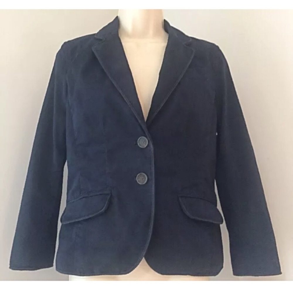 💙 J.Crew Navy Chino Classic Blazer | Cotton Tailored Jacket | Size S